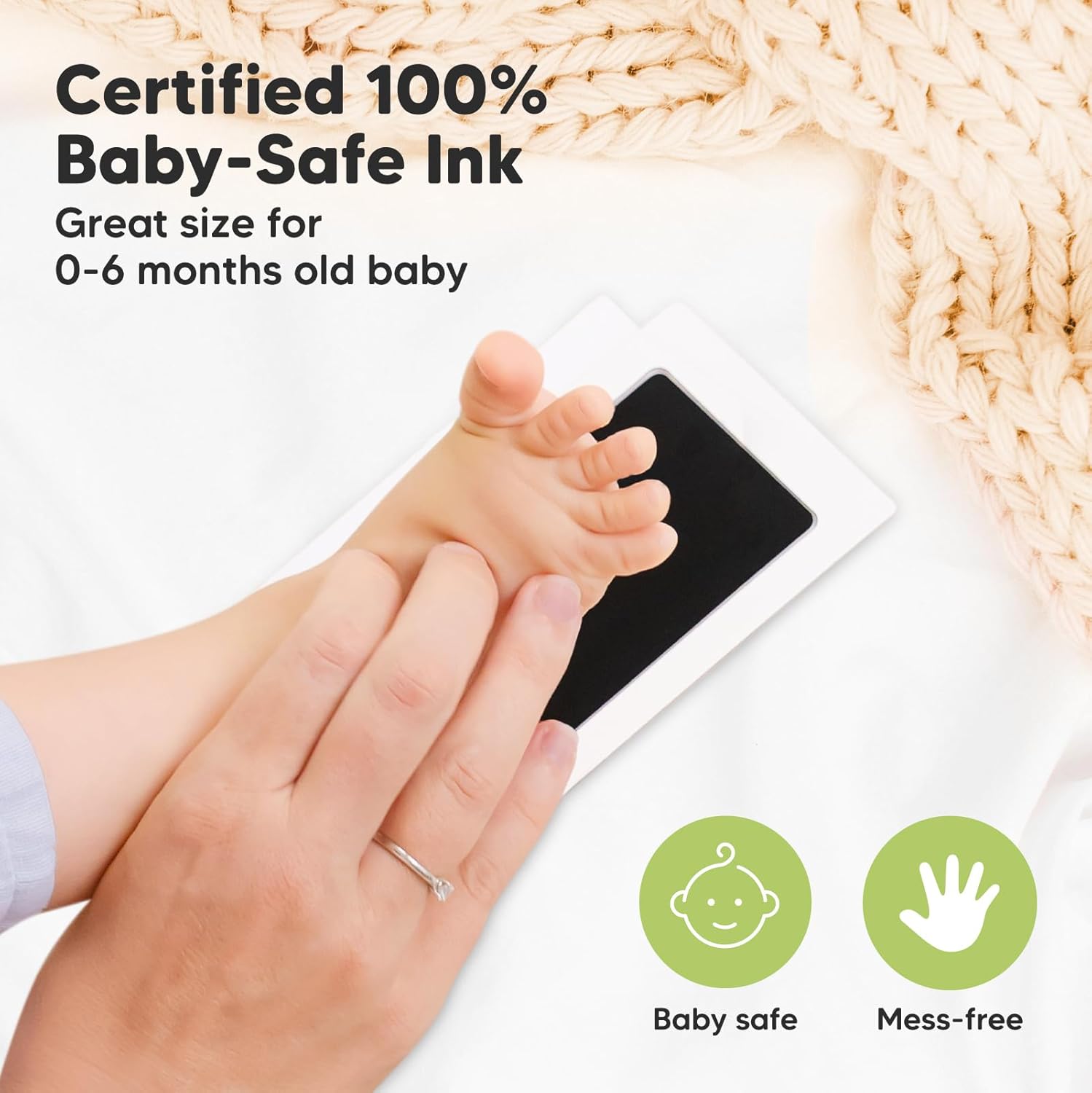 KeaBabies 4-Pack Inkless Hand Footprint Kit for Newborn