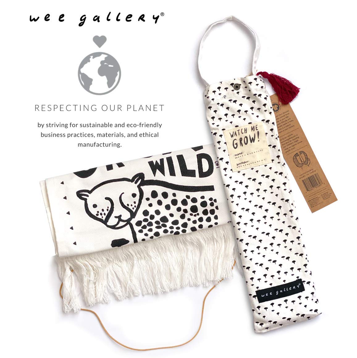 Wee Gallery Safari Canvas Growth Chart - 44x13 Inches 1