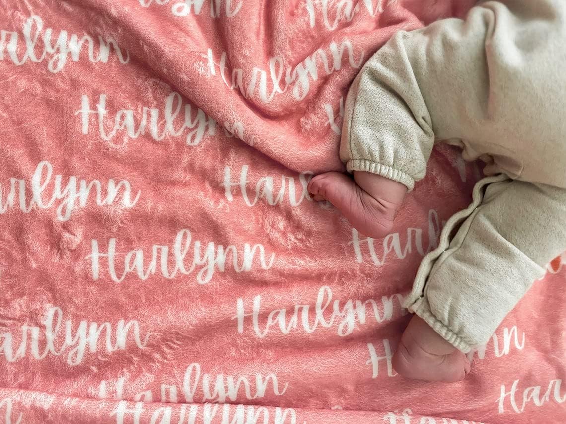 Personalized Baby Blanket with Custom Name for Newborn