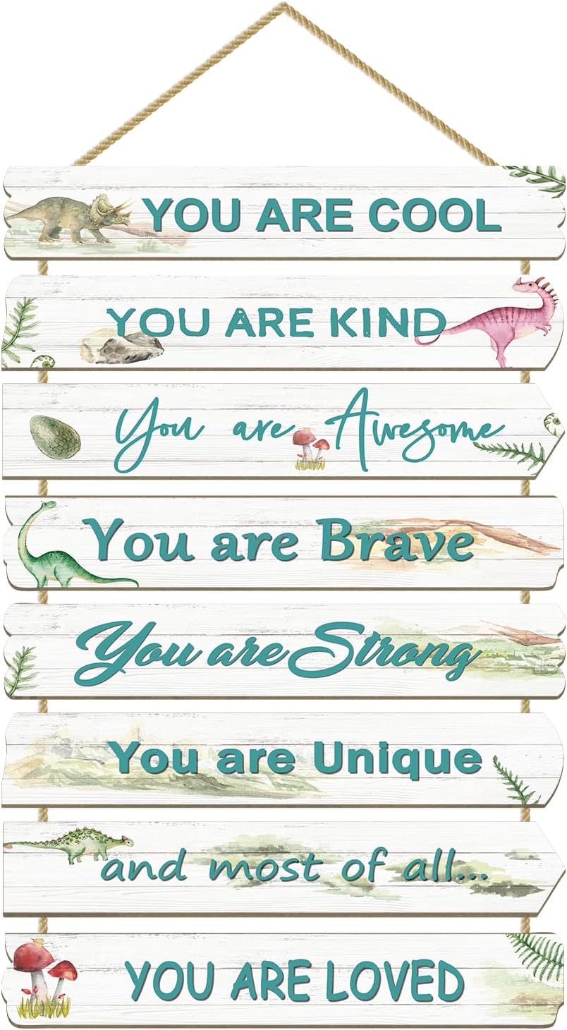 Boys Room Dinosaur Wall Decor with Inspirational Sayings