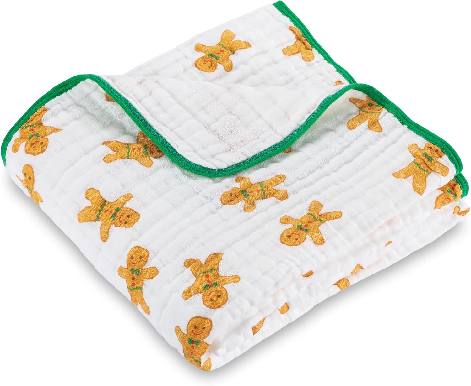 LollyBanks Muslin Blanket with Gingerbread Man Print
