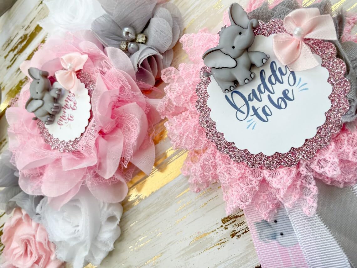 Pink Elephant Mom to Be Maternity Sash