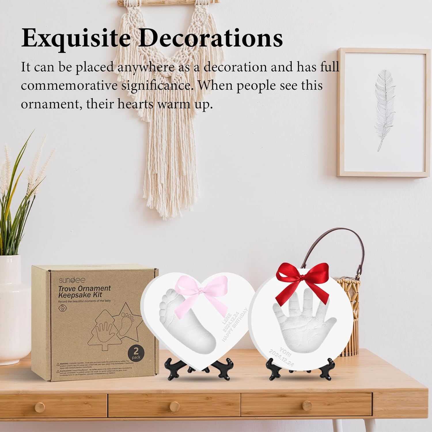 Kimitimi Baby Handprint Footprint Kit - Personalized Clay Keepsake