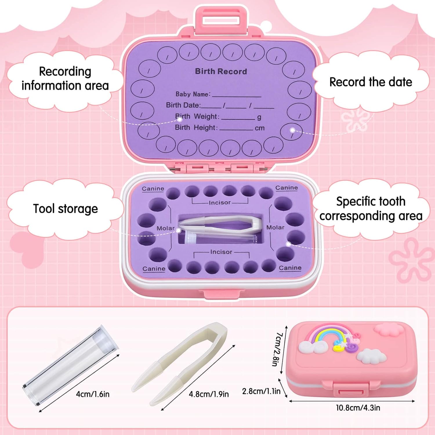Caffox Baby Teeth Keepsake Box for Kids 1