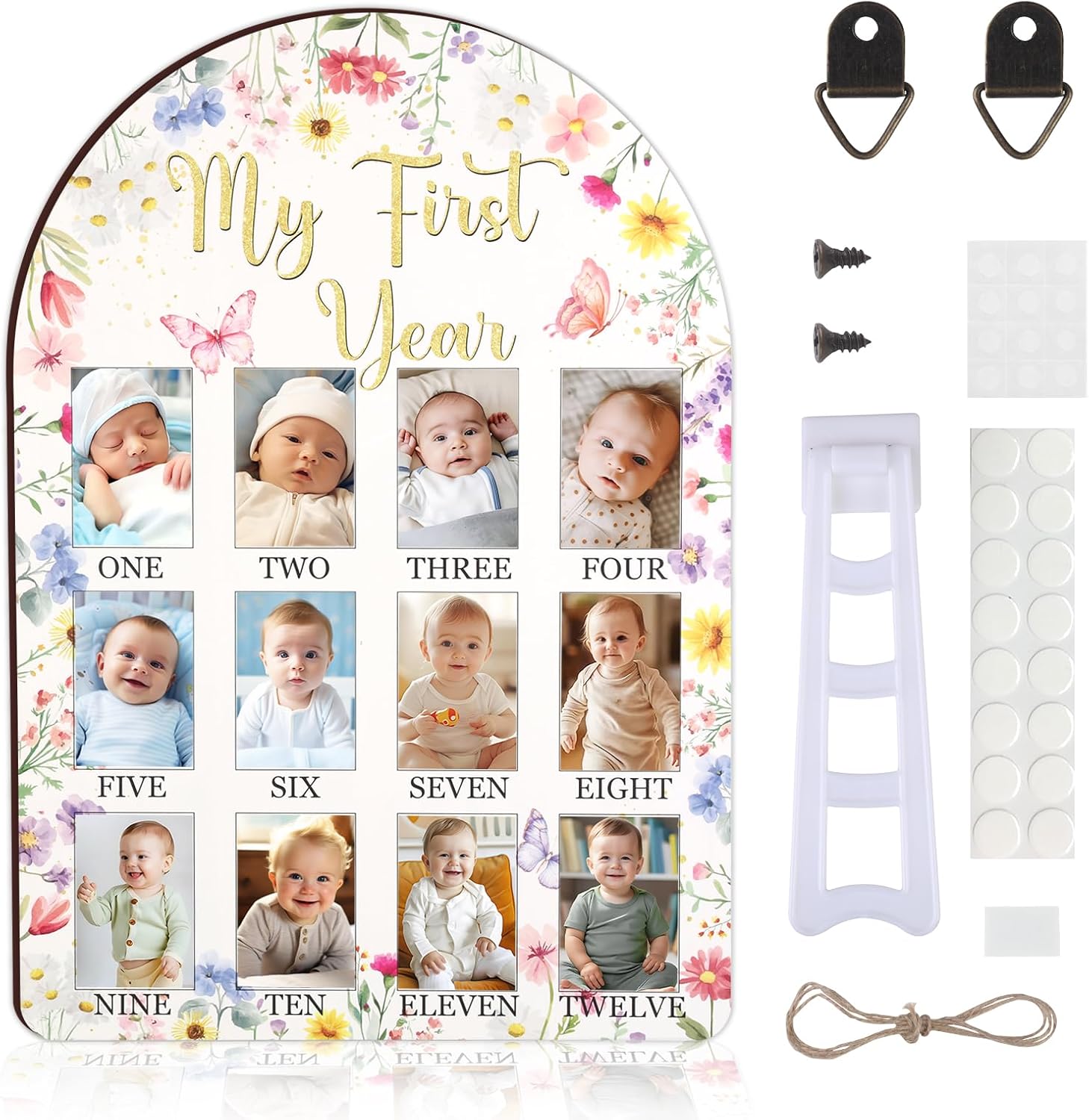 Wildflower Baby First Year Photo Frame Pink