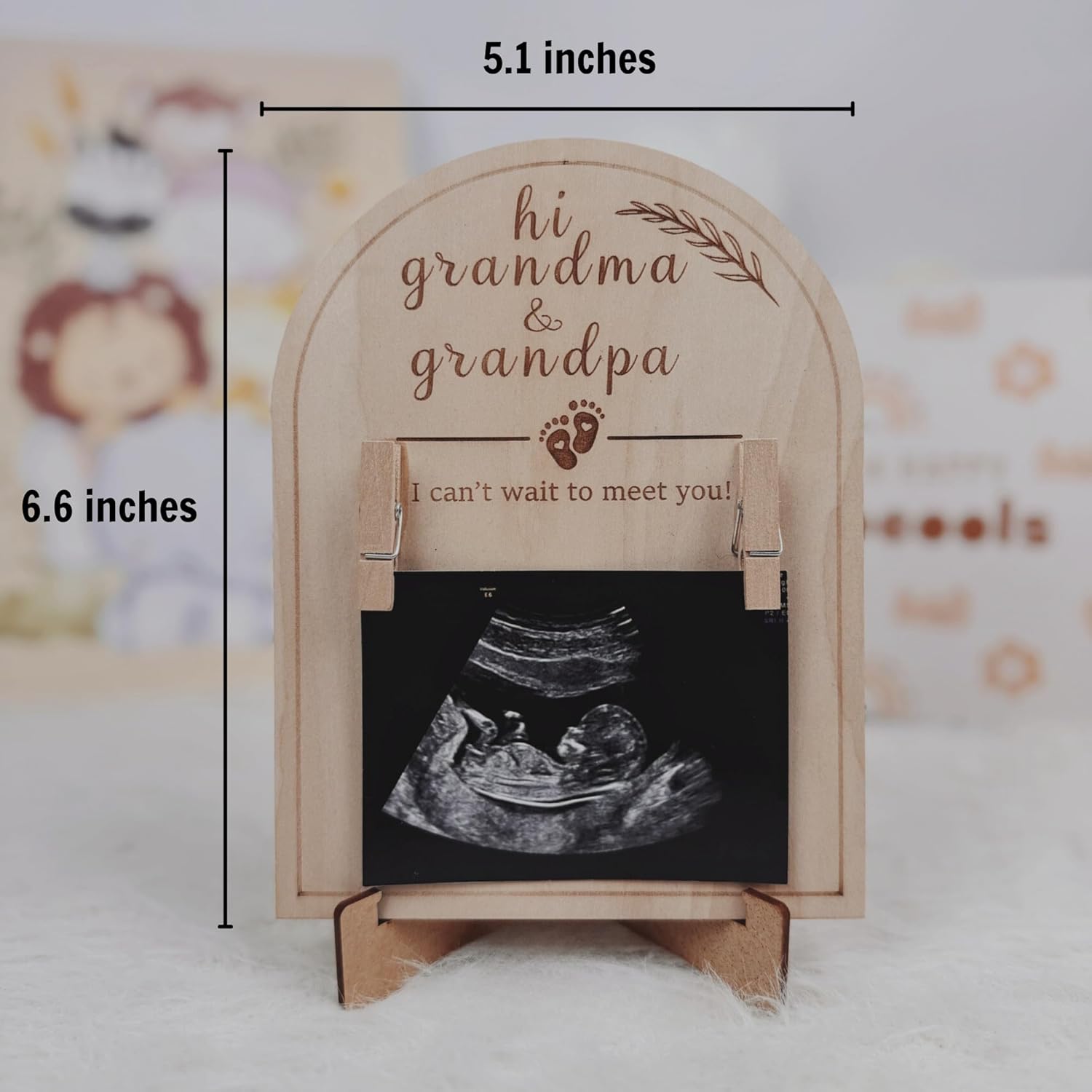HONOCOOLS Baby Ultrasound Photo Frame - Pregnancy Reveal Keepsake for Grandparents