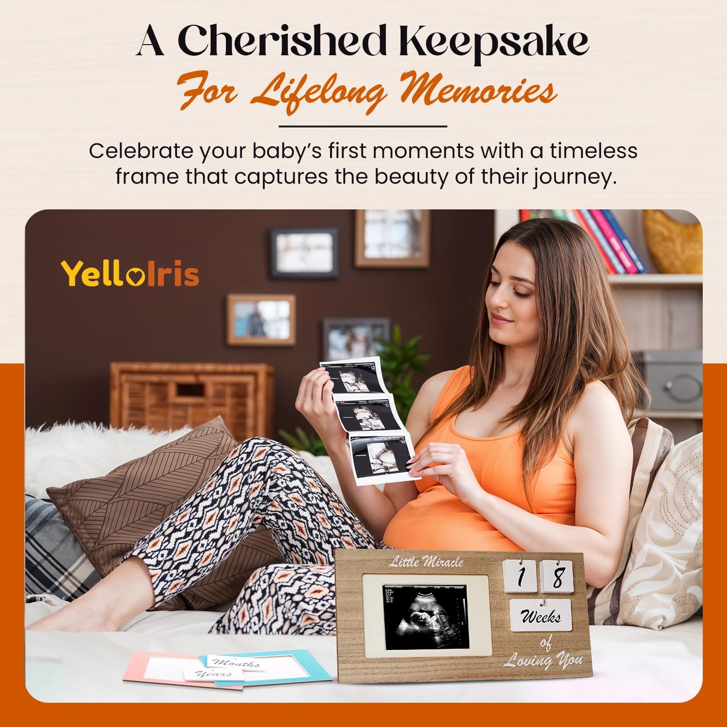YelloIris Brown Ultrasound Keepsake Frame