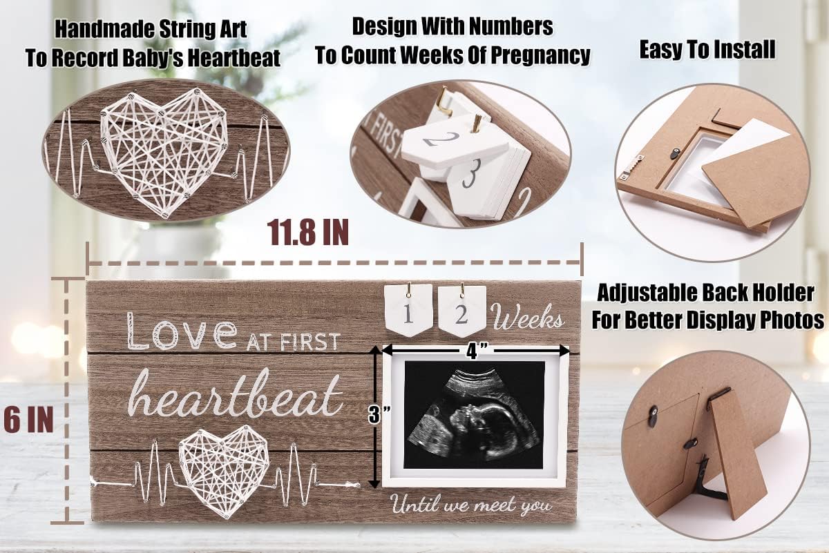 Garybank Ultrasound Frame Pregnancy Gift Love at First Sight Countdown Design