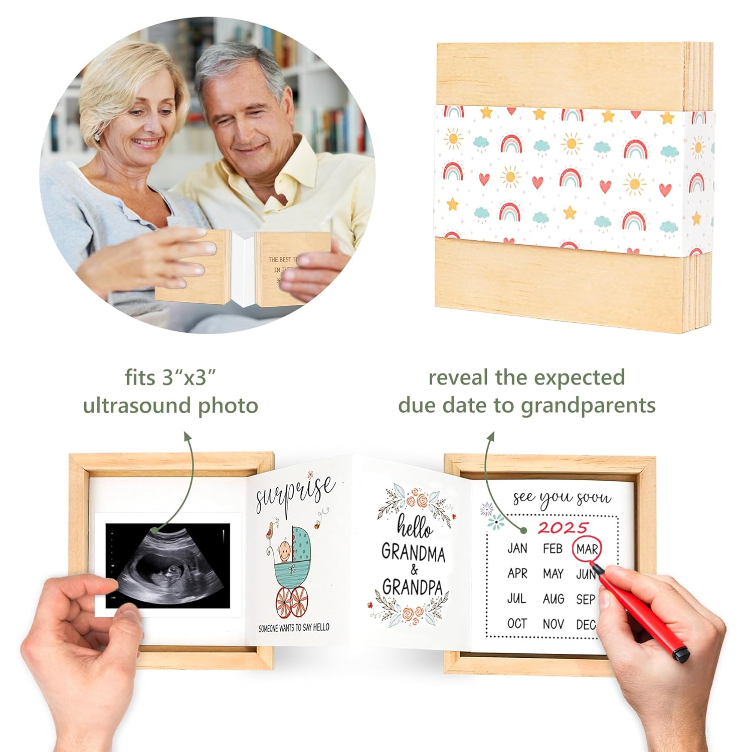 Blinking Stars Baby Sonogram Keepsake Box
