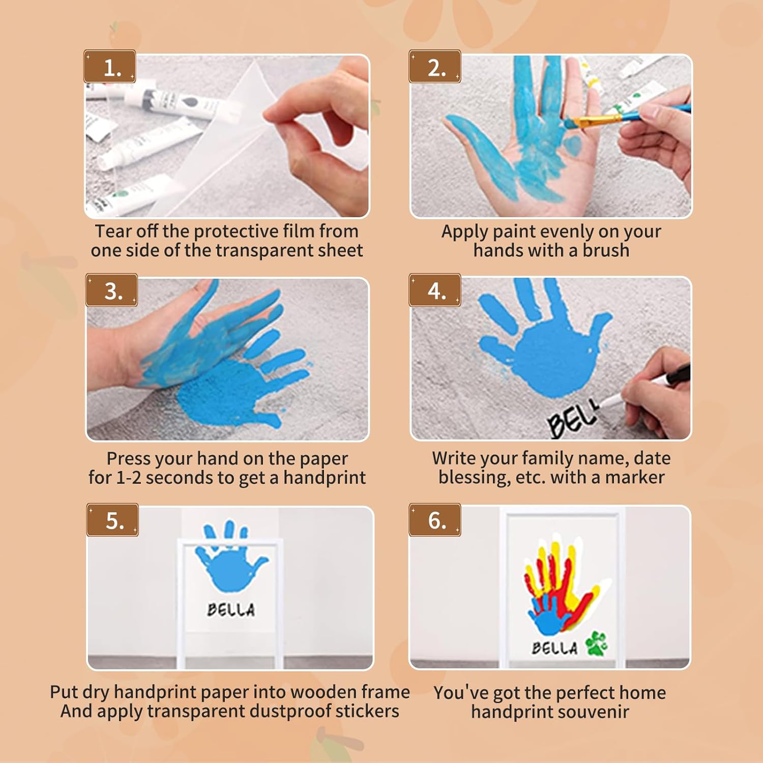 VidwanHome Family Handprint Kit - DIY Keepsake Frame 1