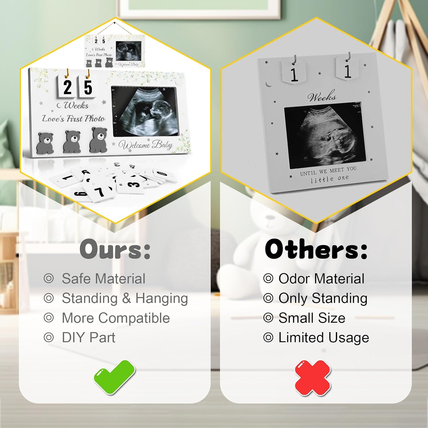 YinEpand Ultrasound Frame with Countdown and Plant Prints