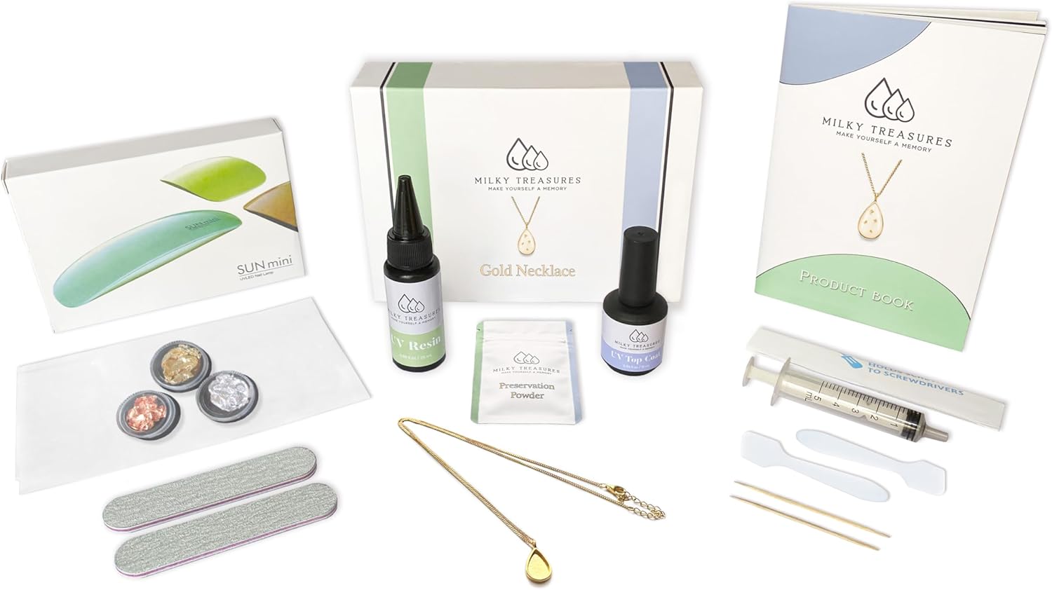 Milky Treasures Gold Necklace DIY Breastmilk Jewelry Kit