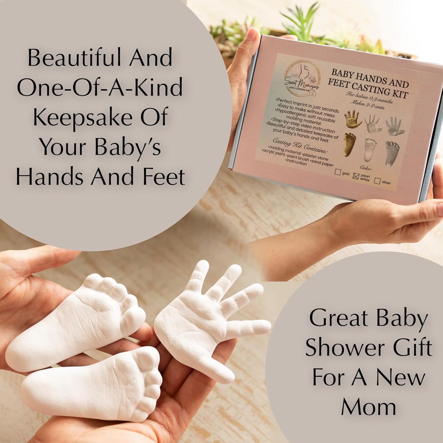 Sweet Memories Baby Hands Feet Casting Kit - 2-8 Casts DIY Keepsake