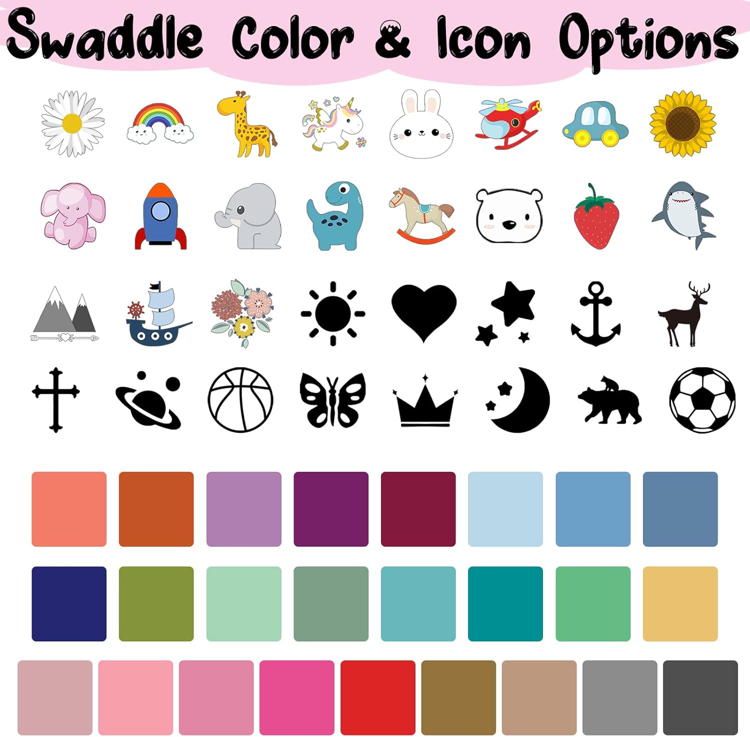 Personalized Swaddle Blanket with Bow Set for Baby Girl or Boy
