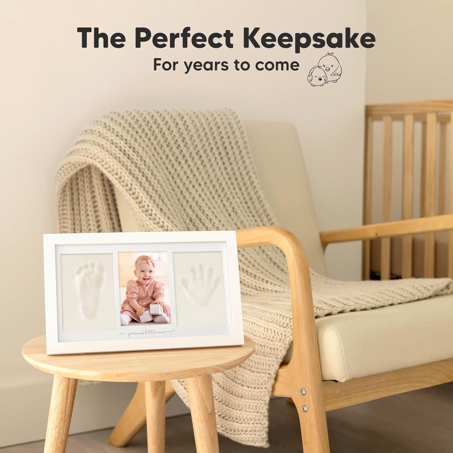 KeaBabies Baby Hand and Footprint Kit - Clay Keepsake Frame
