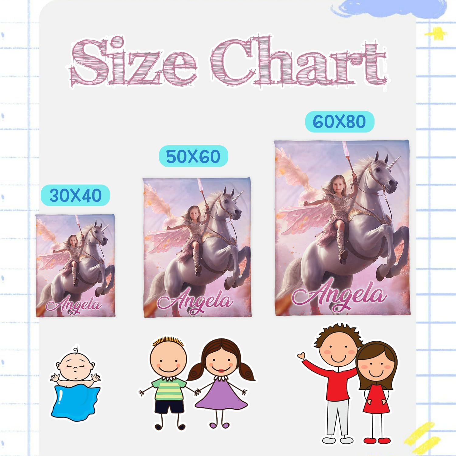 Zocoshi Personalized Princess Blanket with Custom Photo and Monogram 1