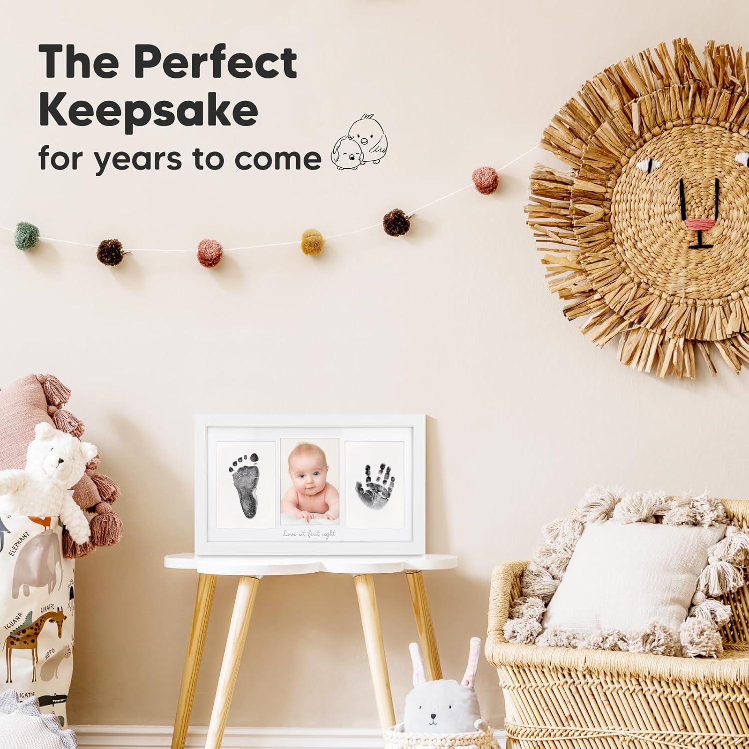 KeaBabies Inkless Hand Footprint Kit - Baby Keepsake Frame
