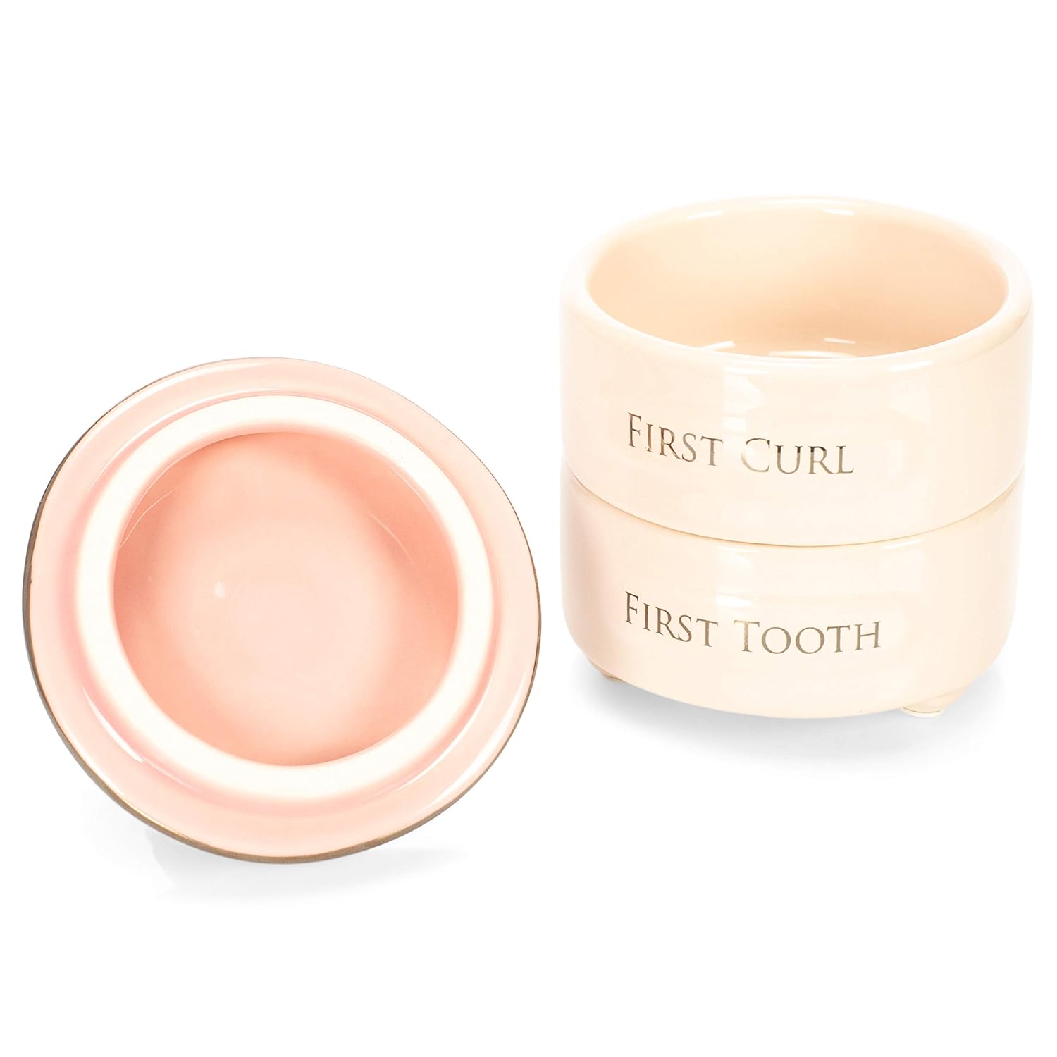 DEMDACO Pink First Tooth and Curl Keepsake Box 1