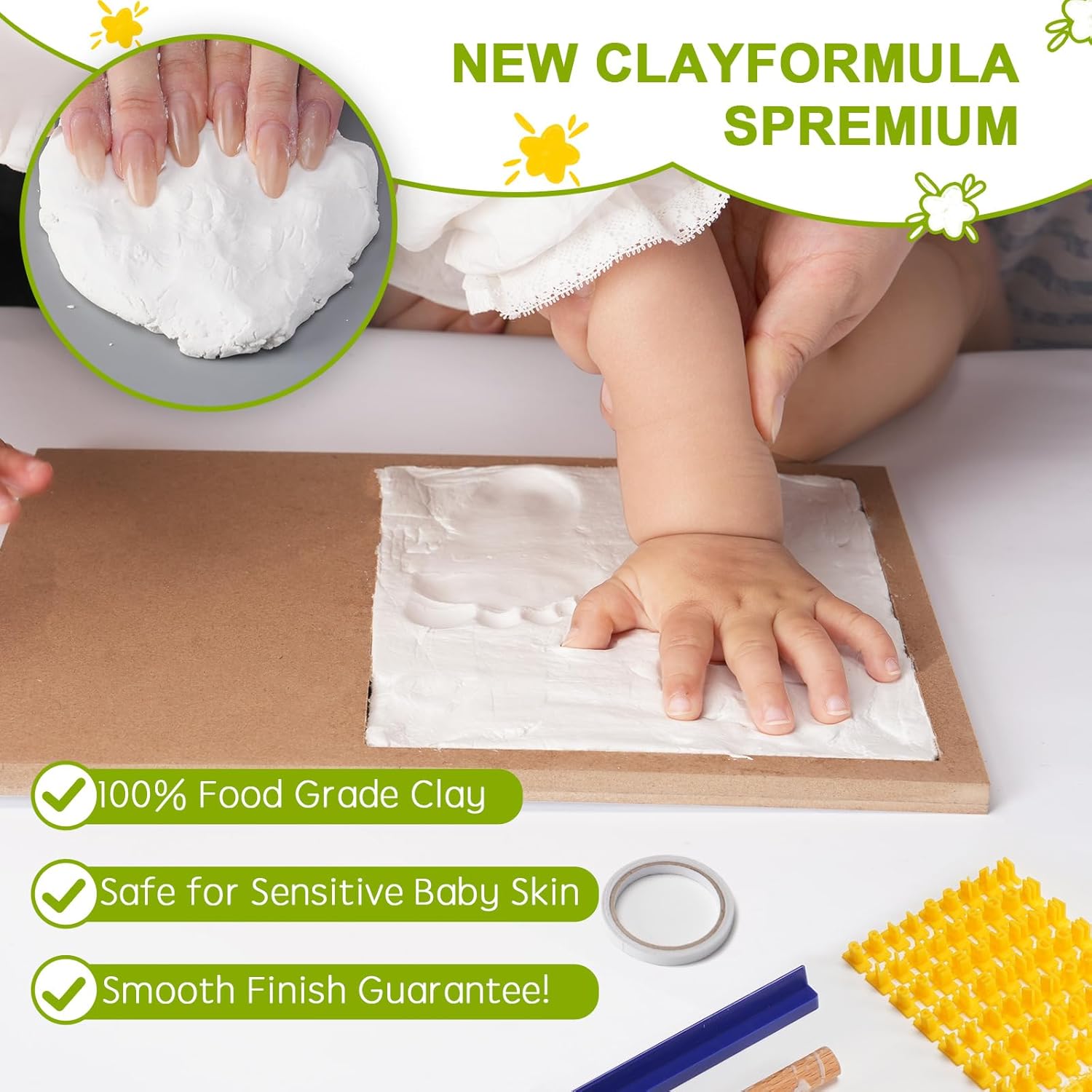 Baby Hand Footprint Kit with Frame - Newborn Keepsake