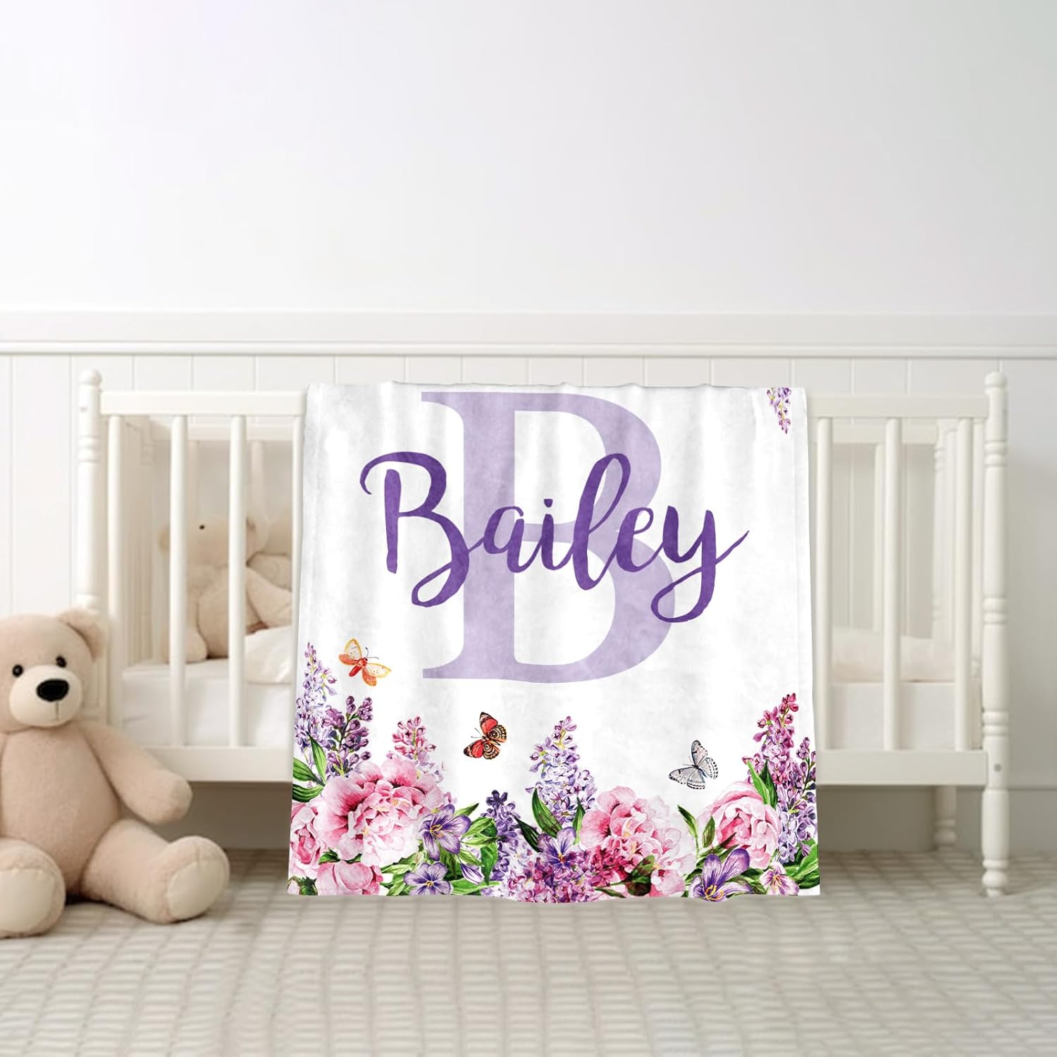Custom Baby Blanket with Name 40X50 Flannel Keepsake
