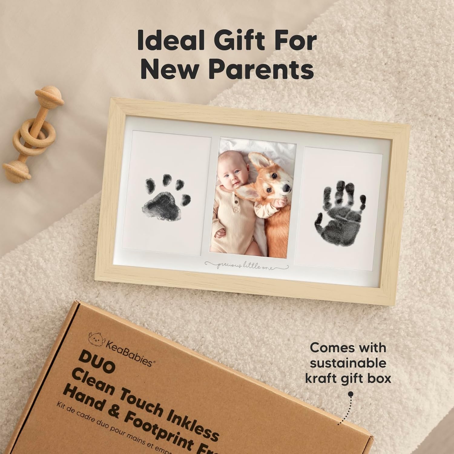 KeaBabies Inkless Hand Footprint Kit - Safe No Residue