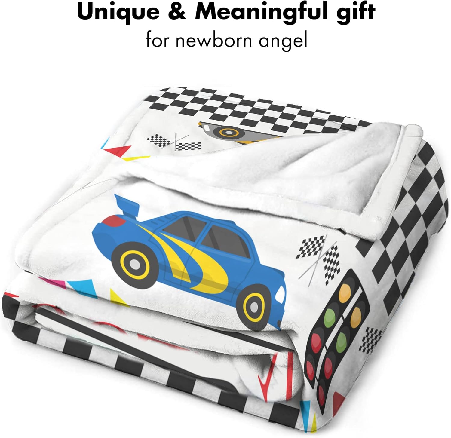 VibeCustom Personalized Race Car Baby Blanket
