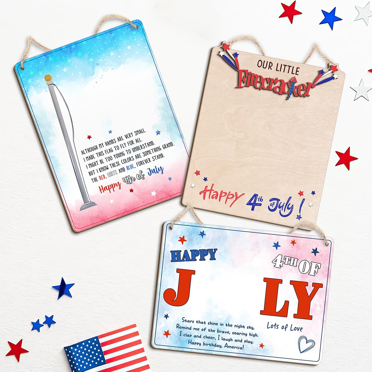 TRUMPETIC 4th of July Handprint Flag Craft with Poem