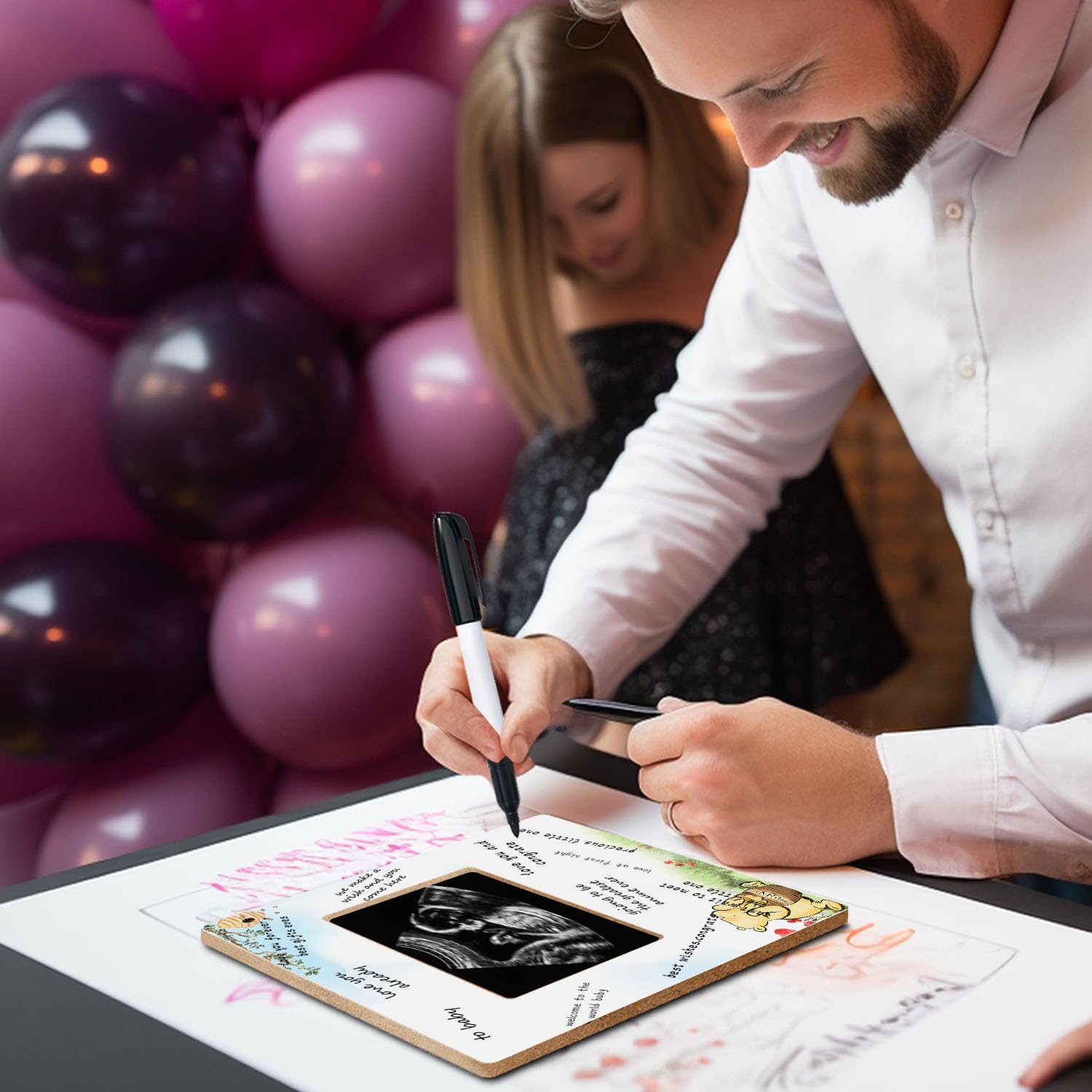 Winnie Baby Shower Ultrasound Photo Frame