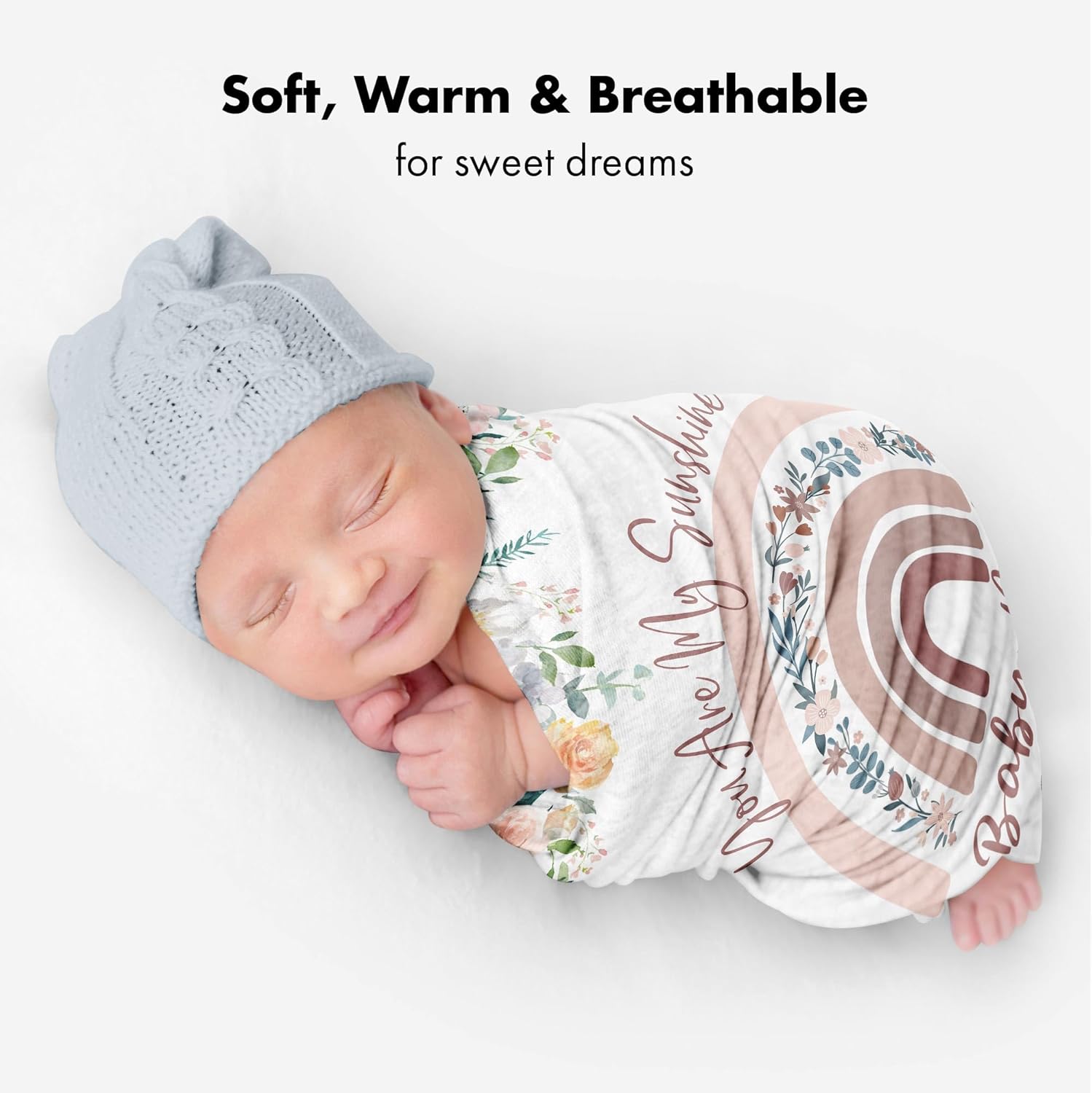 Personalized Rainbow Baby Blanket You Are My Sunshine 1