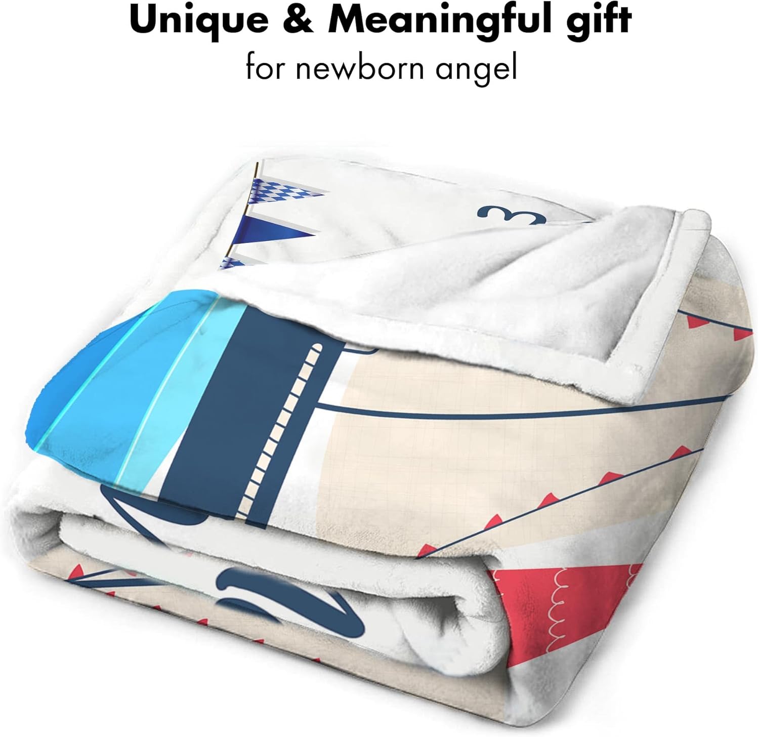Personalized Sailing Baby Blanket with Name and Milestone Tracker