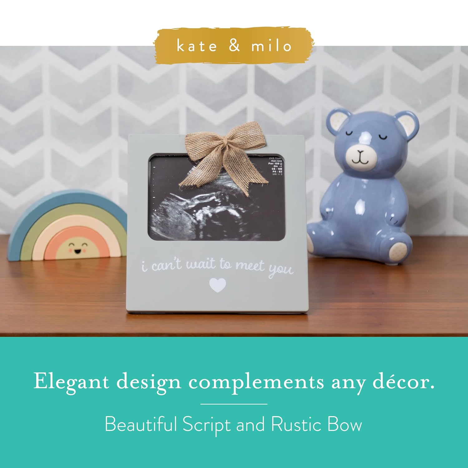 Kate Milo Sonogram Photo Frame Gray