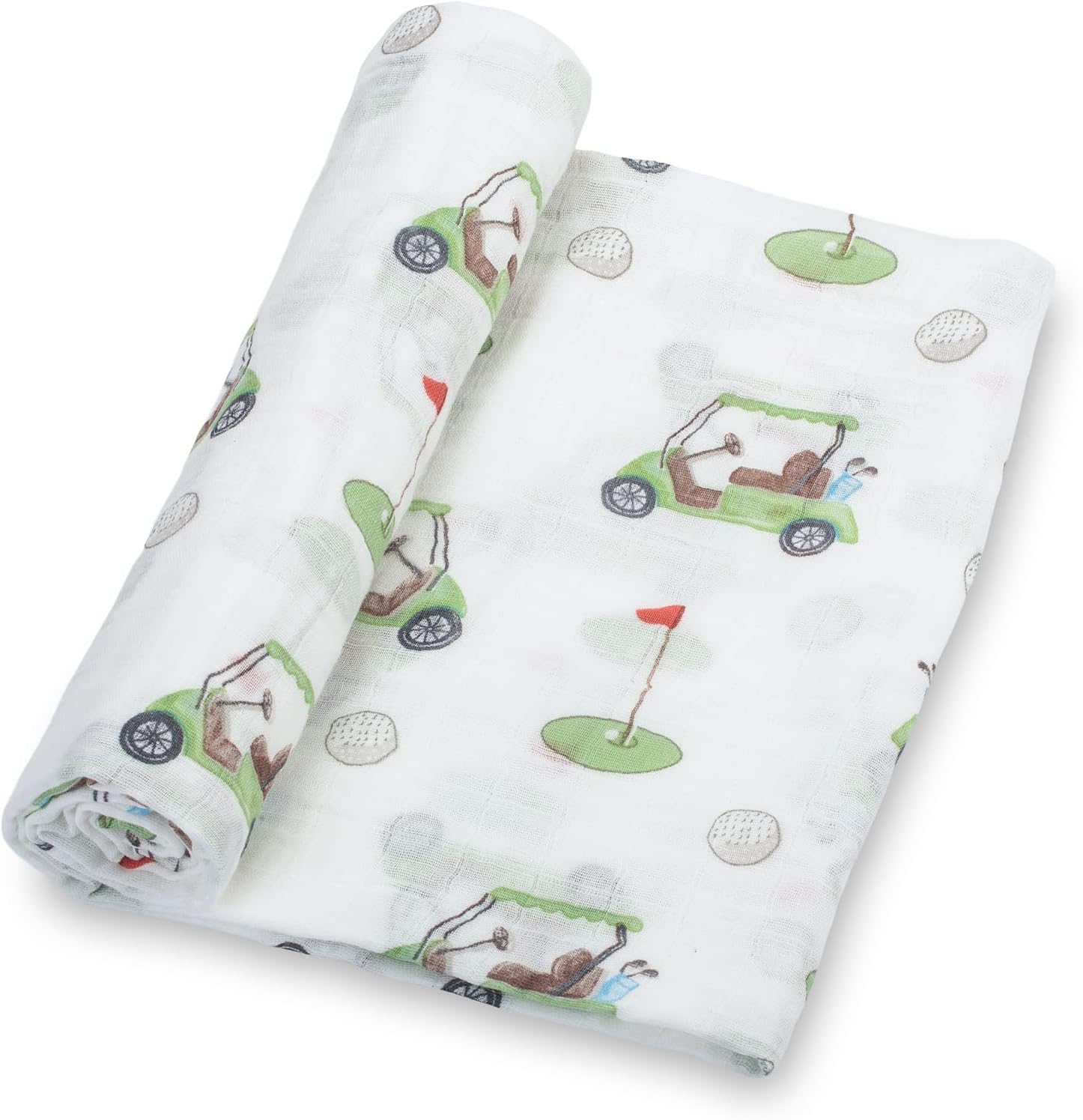 LollyBanks Golf Print Swaddle Blanket - 47x47 Inches