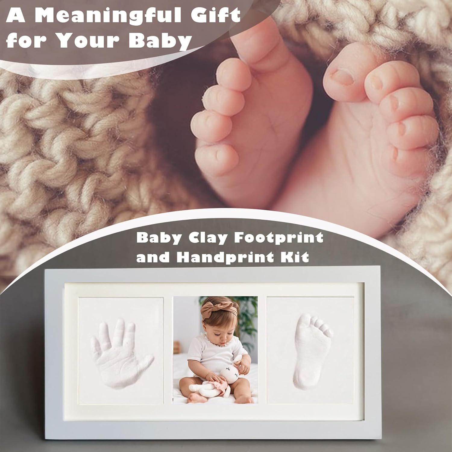 Pivza Inkless Newborn Hand Footprint Kit - Baby Paw Print Gift 1