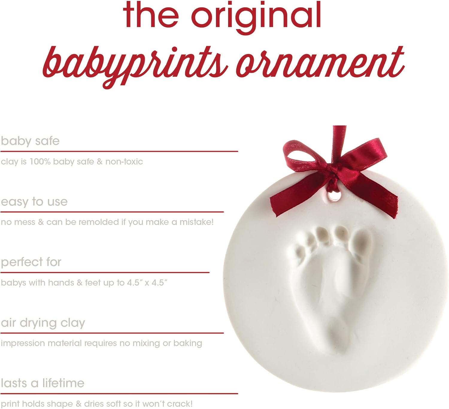 Pearhead Babyprints Ornament Kit Babys First Christmas Keepsake