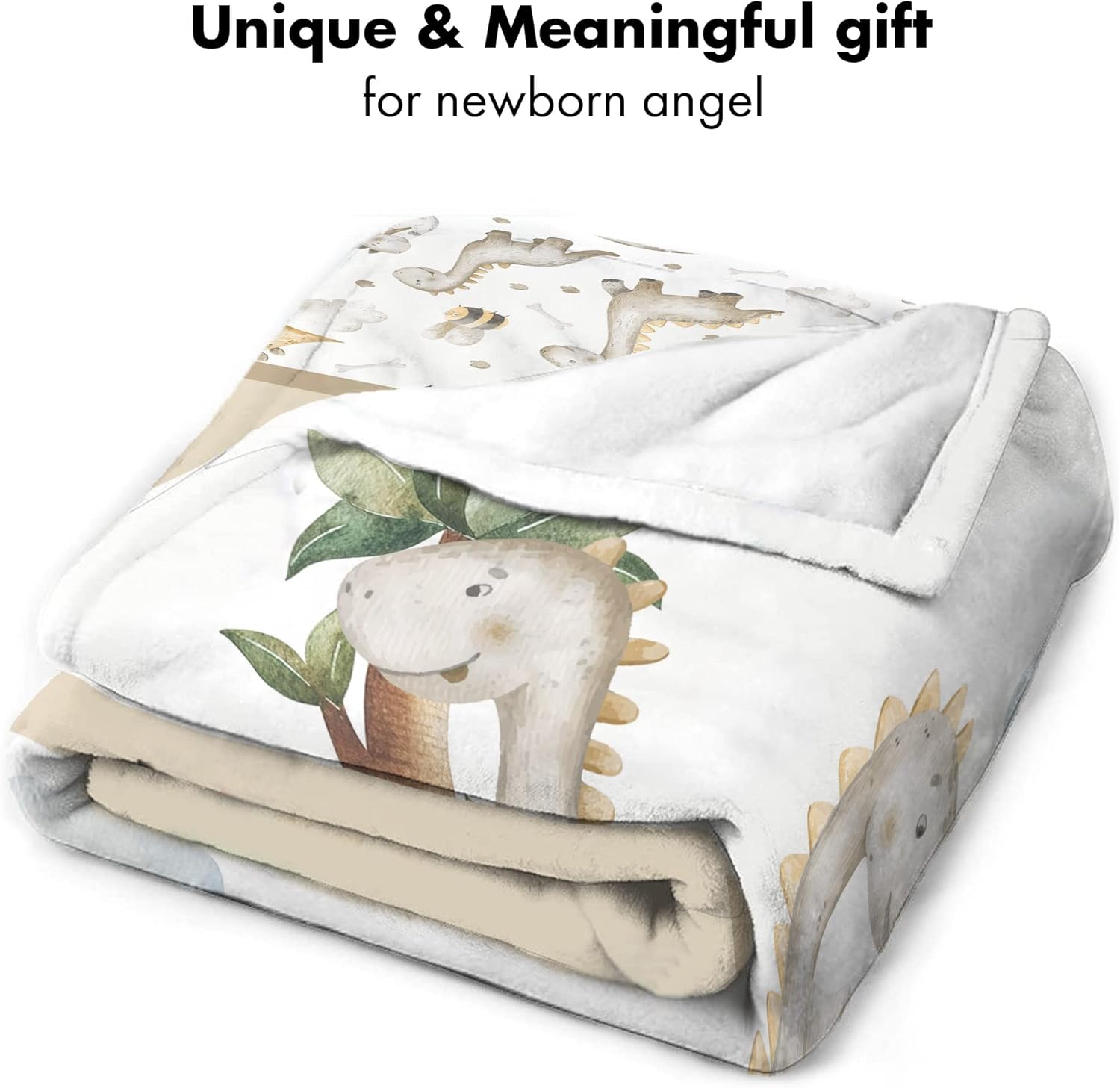Personalized Dinosaur Baby Blanket with Name and Custom Design
