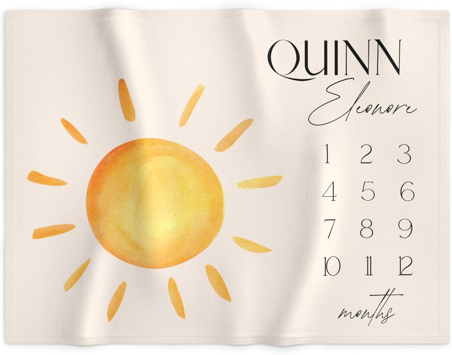 Personalized Baby Blanket with Name and Month Tracker