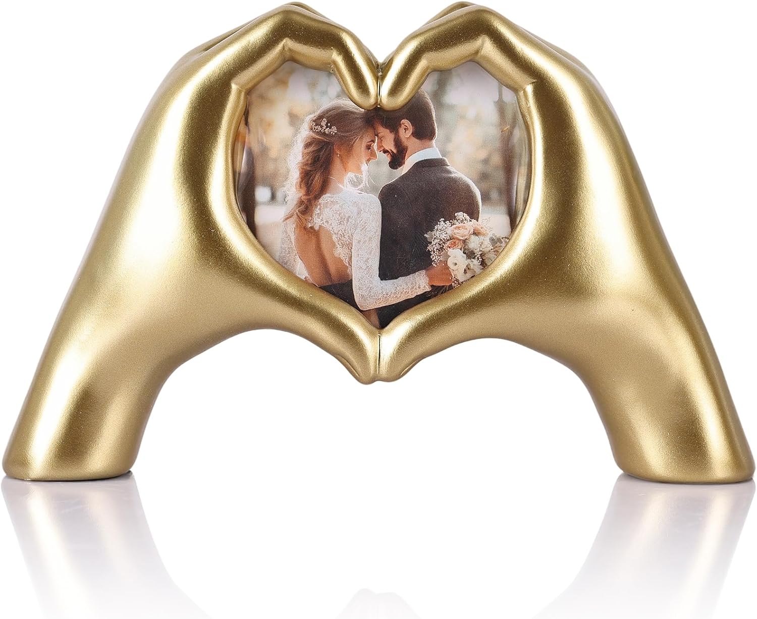 Heart Shaped Photo Frame With Gold Decoration