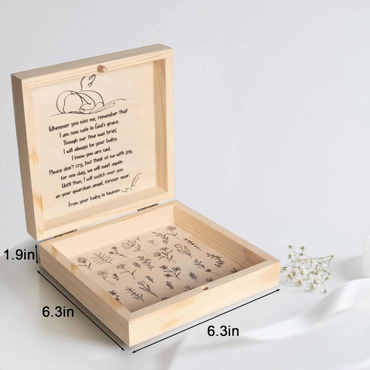 Jwitao Miscarriage Memorial keepsake box for mom and dad