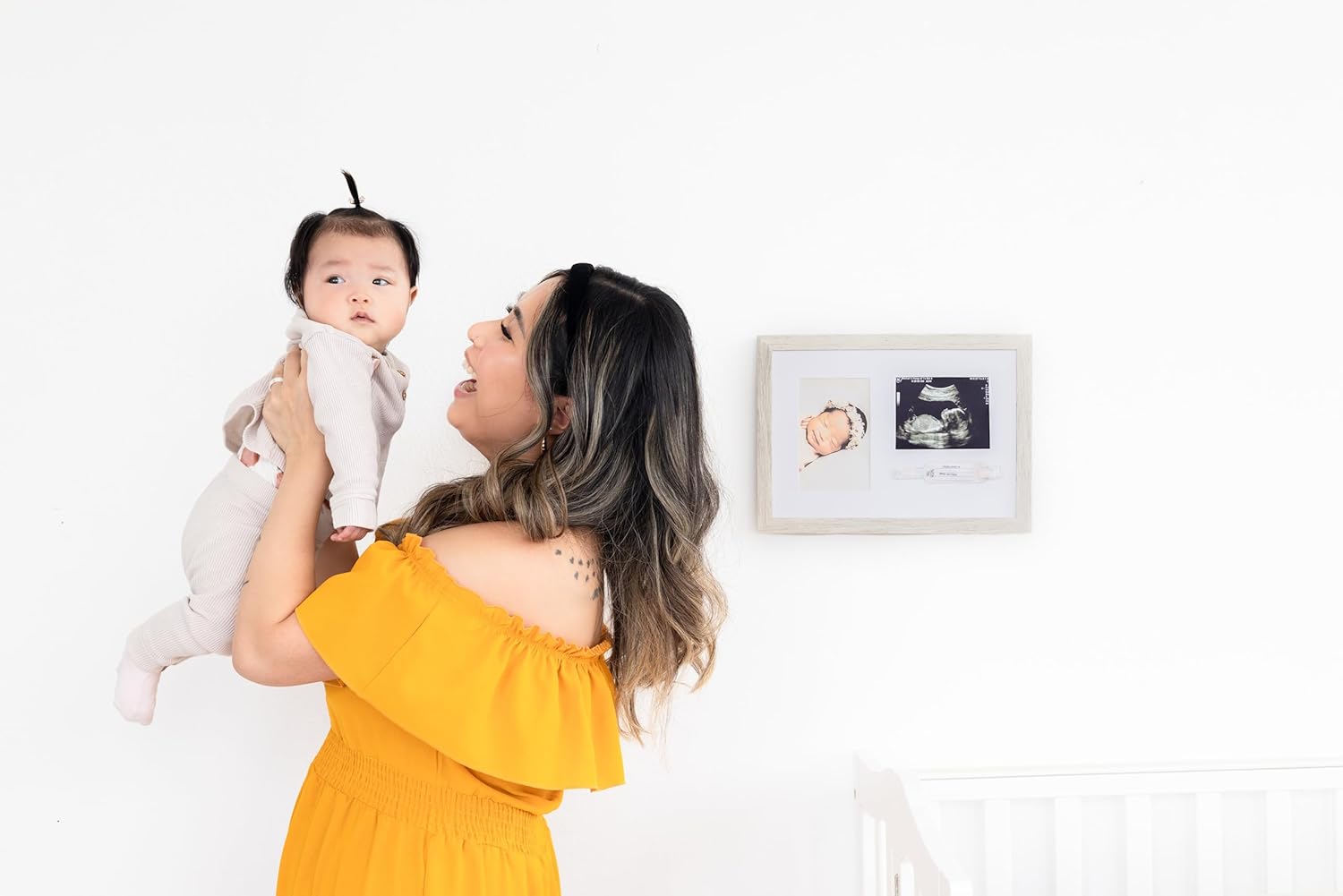 Kate Milo Rustic Picture Frame with ID Bracelet and Sonogram