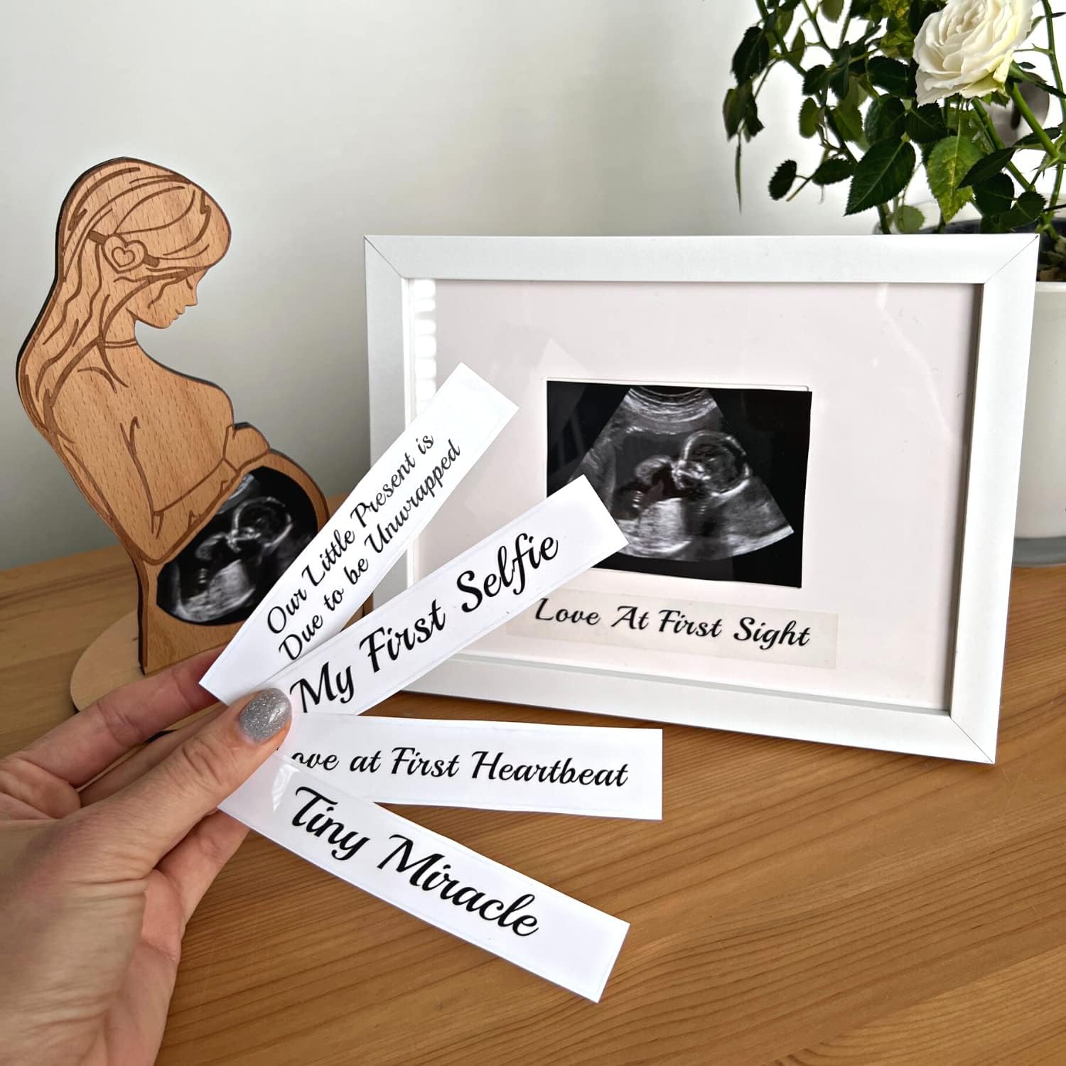 Hearts Sign Sonogram Frame Bundle - Unique Baby Keepsake