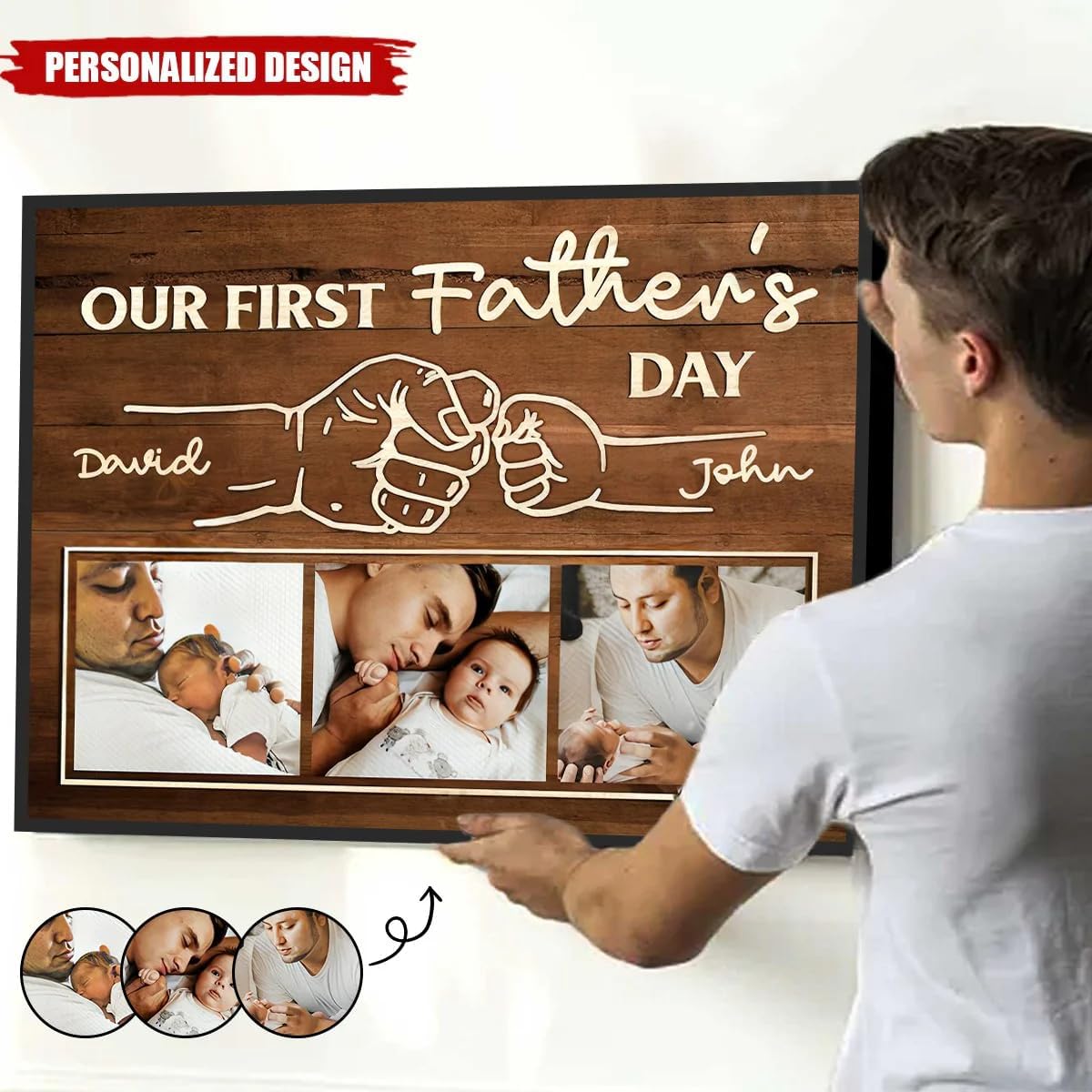 Personalized Dad Photo Frame Wall Art for Father Day