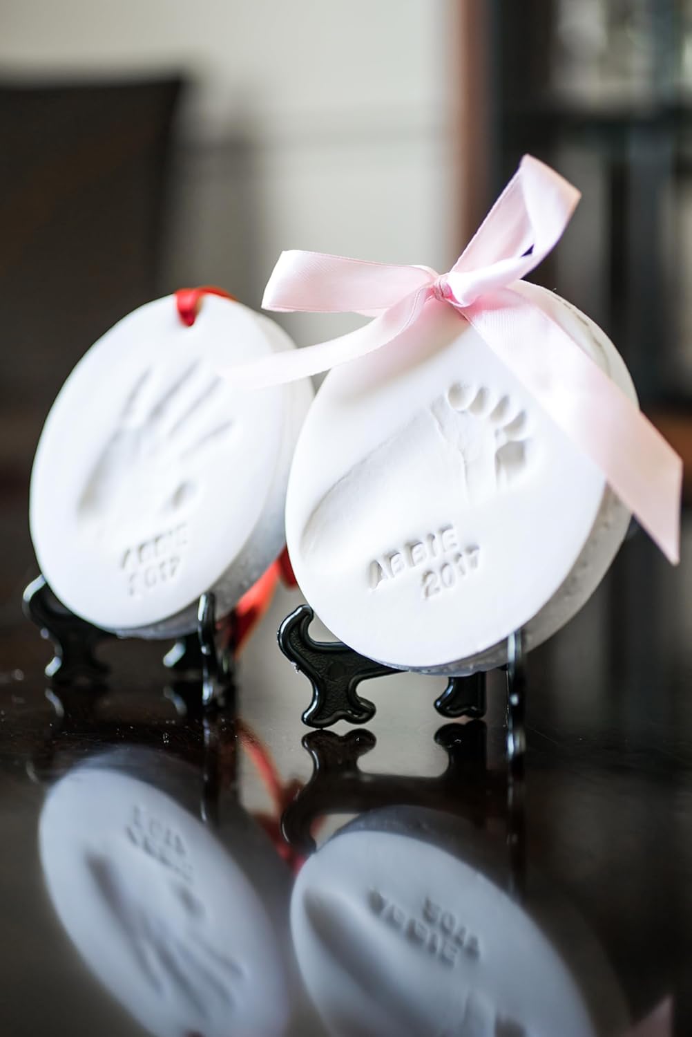 Little Hippo Baby Ornament Keepsake Kit - 2 Easels 4 Ribbons Letters