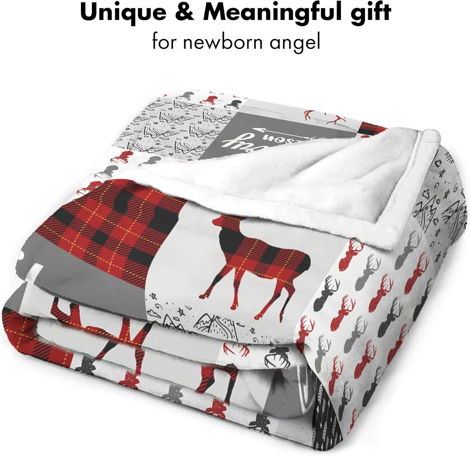 Personalized Reindeer Baby Blanket with Custom Name 1