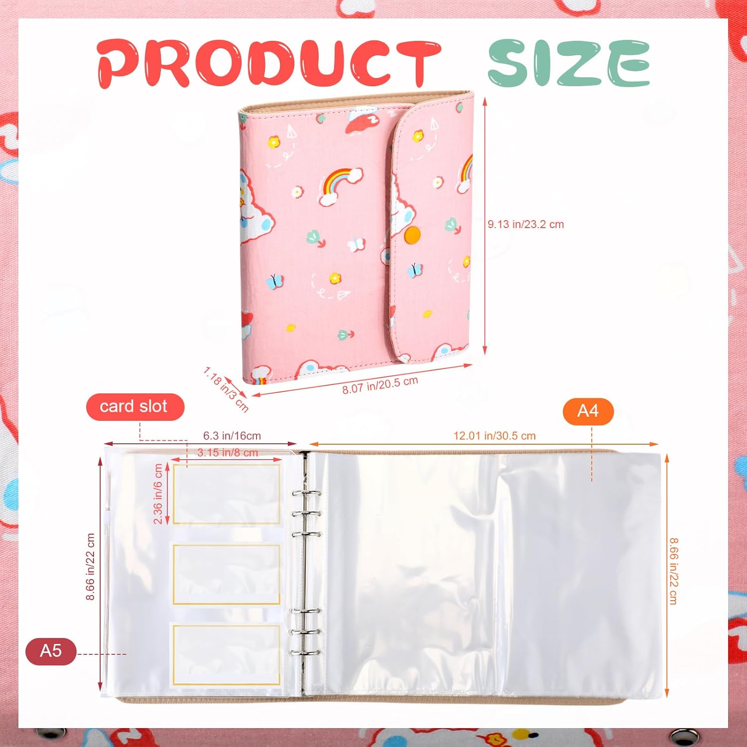 Marspark Pink Bear Baby Document Organizer
