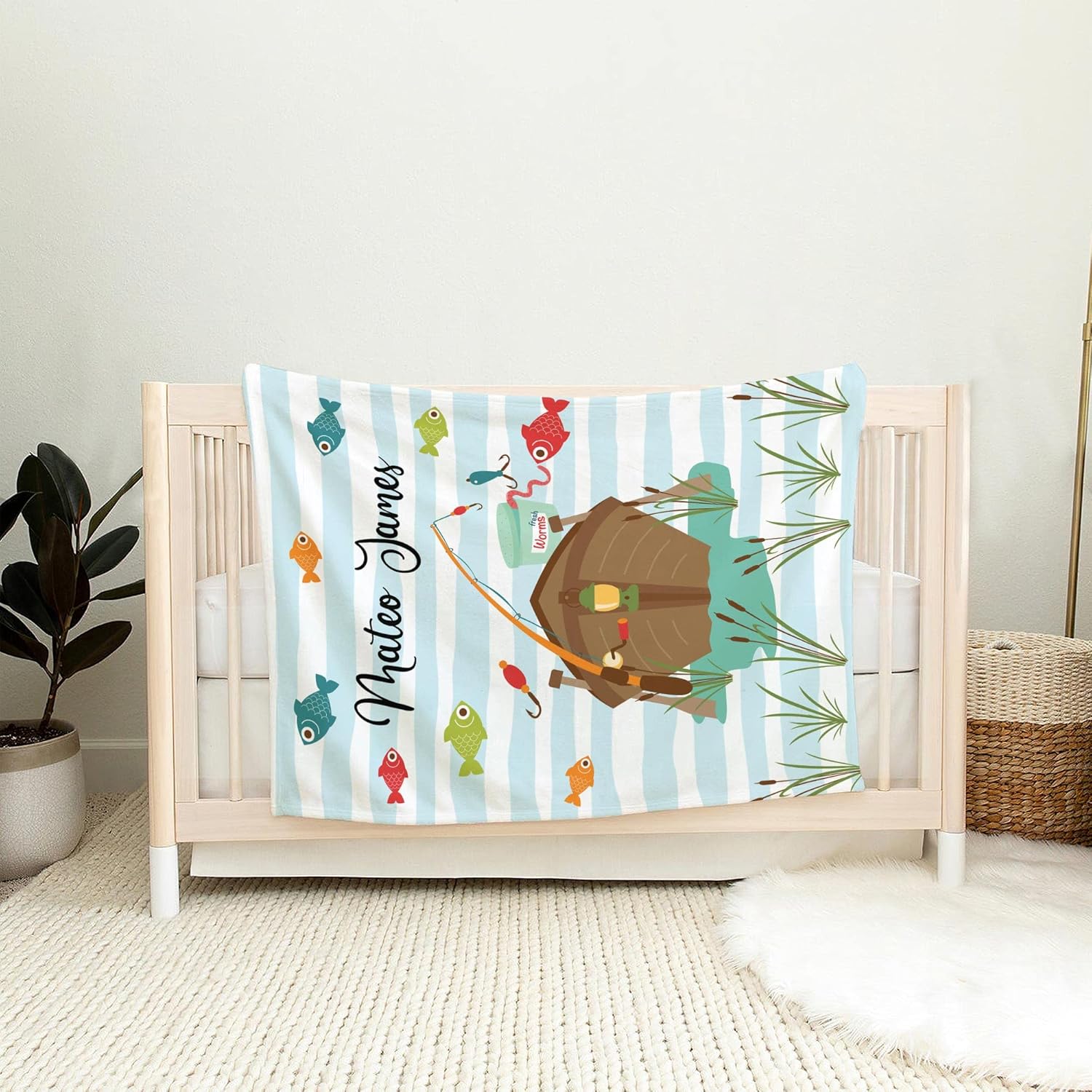 VibeCustom Personalized Fishing Blanket with Name