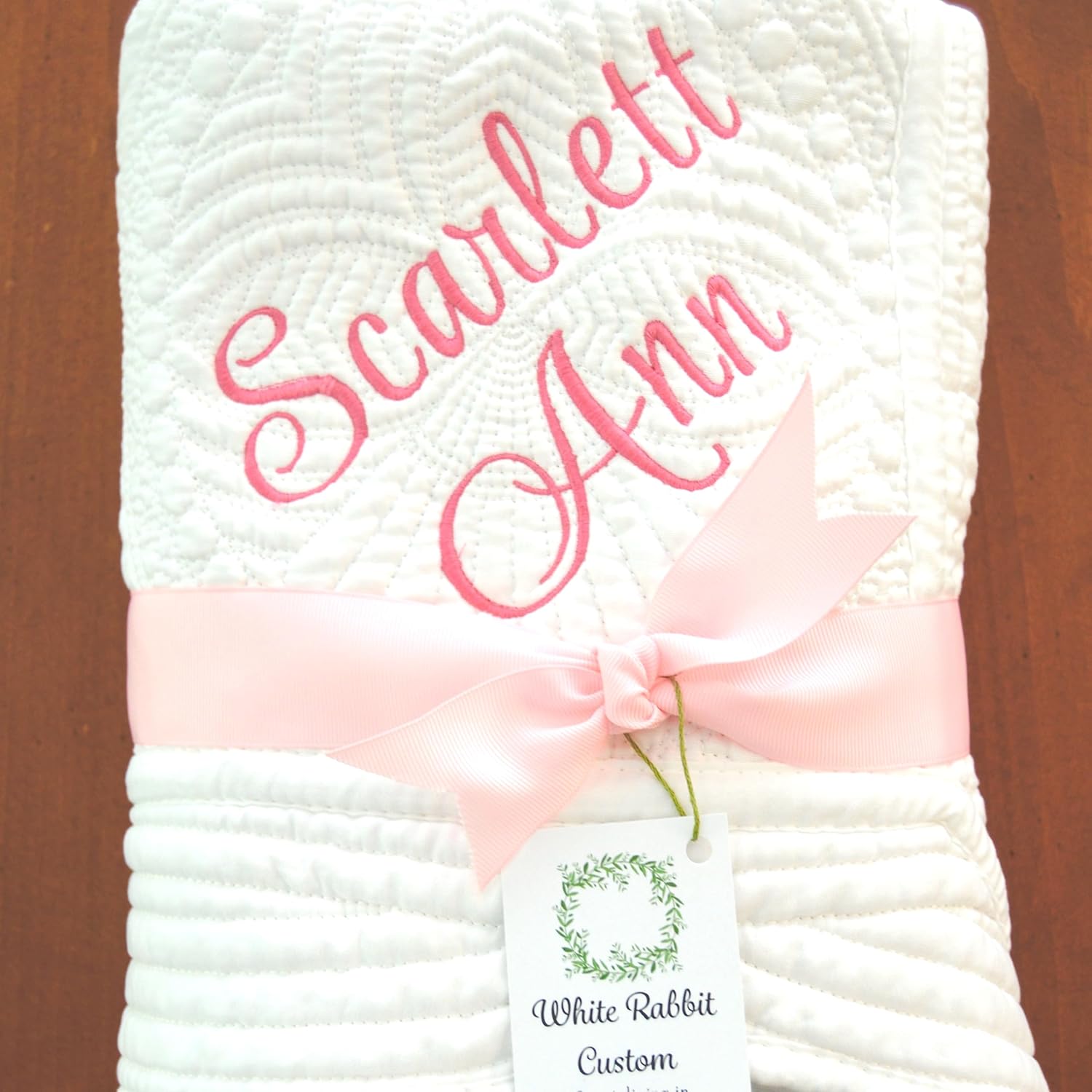 Personalized Baby Blanket With Name and Date Embroidered