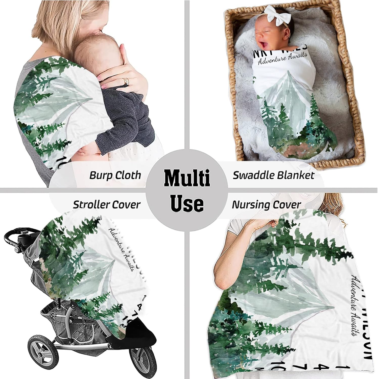 Personalized Forest Baby Blanket with Custom Name