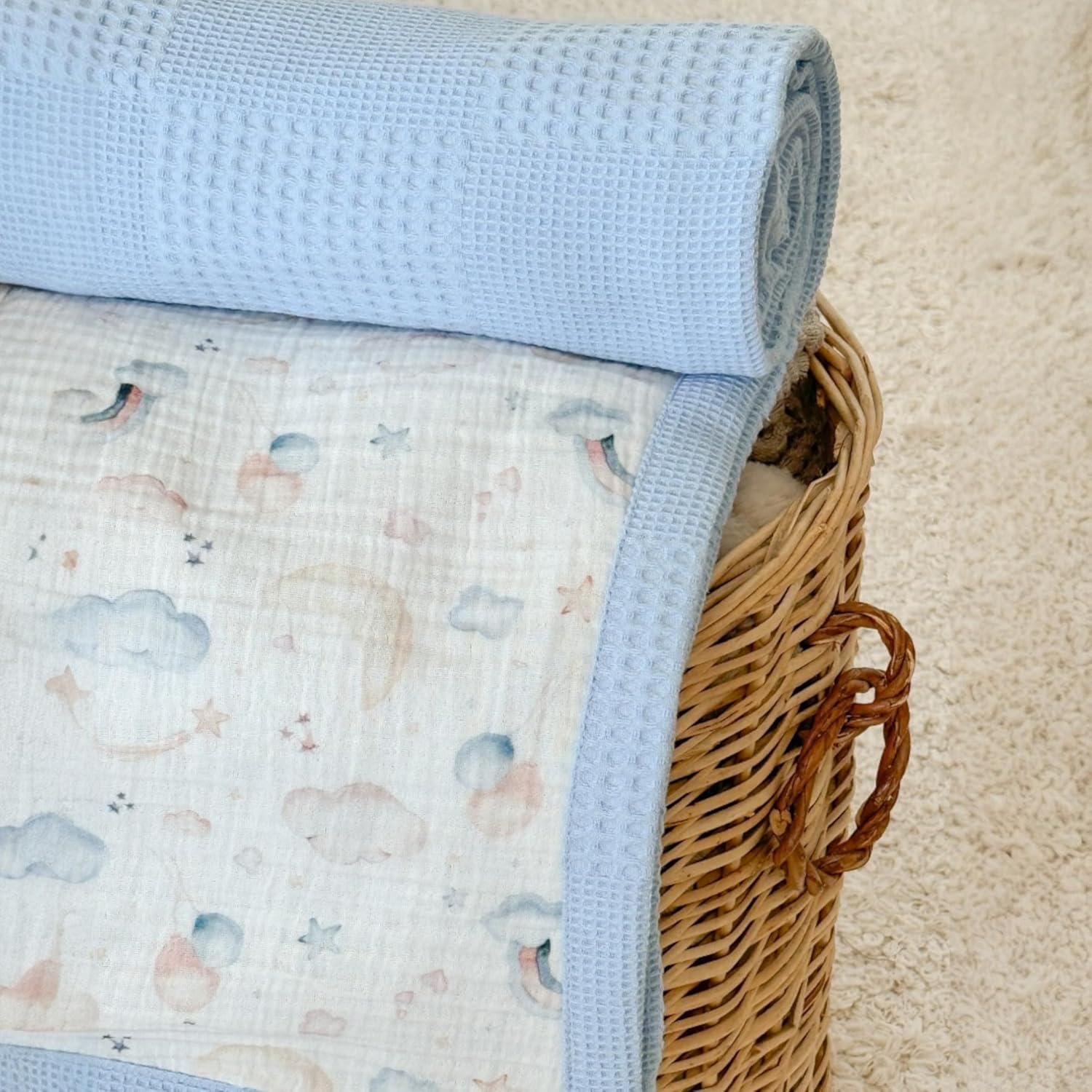 Personalized Baby Blanket with Name Handmade Organic Cotton Keepsake