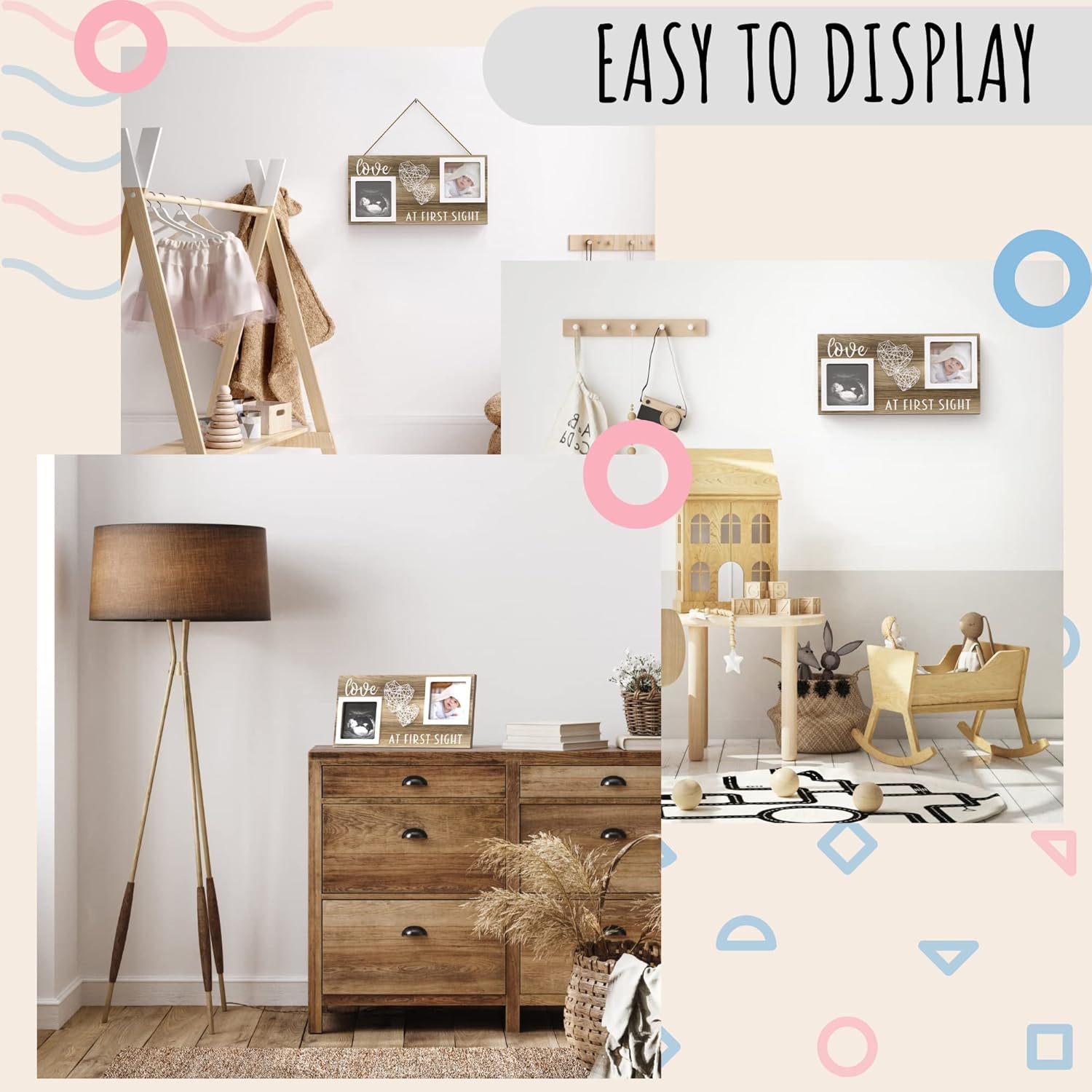 EURSET Baby Sonogram Frame - 3 x 3 Ultrasound Photo Display