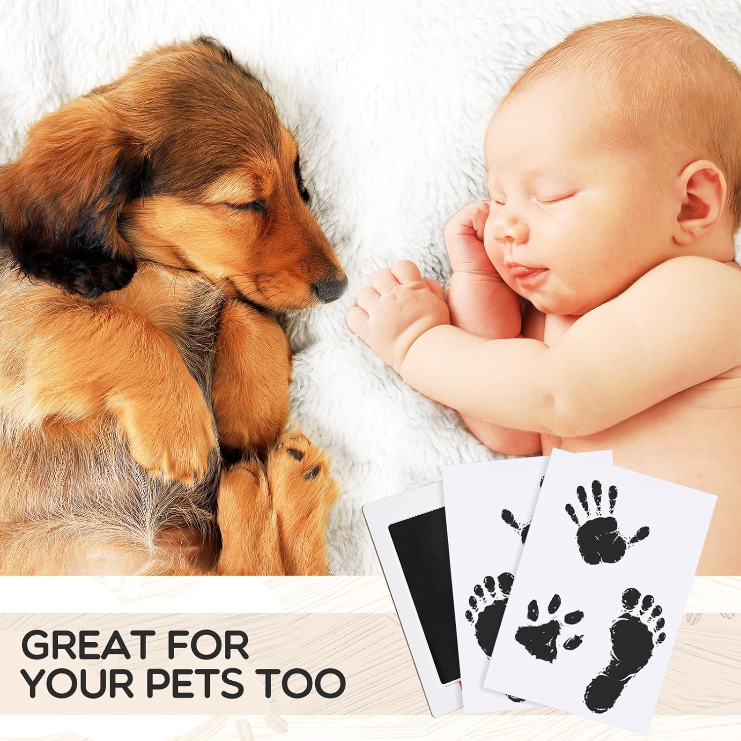 Jetec 15 Inkless Baby Footprint and Handprint Kit Black